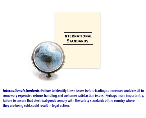 6) International standards: Failure to identify these issues before trading commences could result in some very expensive returns handling and customer satisfaction issues and customer satisfaction issues