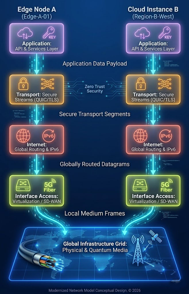 The reference model for TCP/IP mapped to modern cloud-native and edge computing infrastructure.