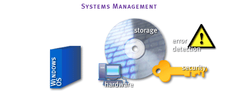 2) Systems Management enables hardware, OS and storage configuration; addresses tuning and error-detection; and some also provide for system security.