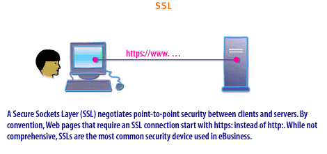 10) (SSL) Secure Socket Layer negotiates point-to-point security between clients and servers.