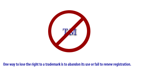 2) One way to lose the right to a trademark is to abandon its use