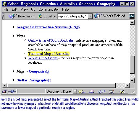 5) From the list of maps presented, select the Territorial Map of Australia.