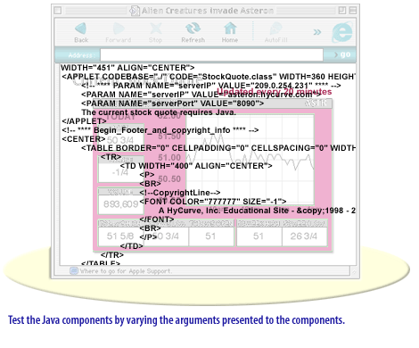 4) Test the Java components by varying the arguments presented to the components