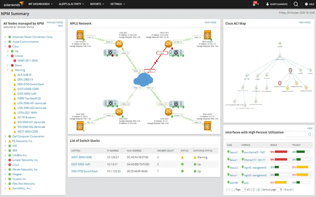 SolarWinds Network Performance Monitor (NPM):