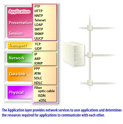 1) The application layer provides network services to user applicaitons