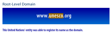 1) The United Nations entity was able to register its name as the domain